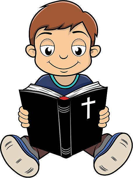 Estudiando la biblia  Chicos cristianos, Ilustración de retrato, Biblia