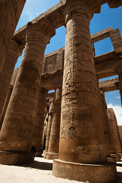 the great hypostyle hall of the temple of karnak. luxor, egypt. - agatha christie stok fotoğraflar ve resimler