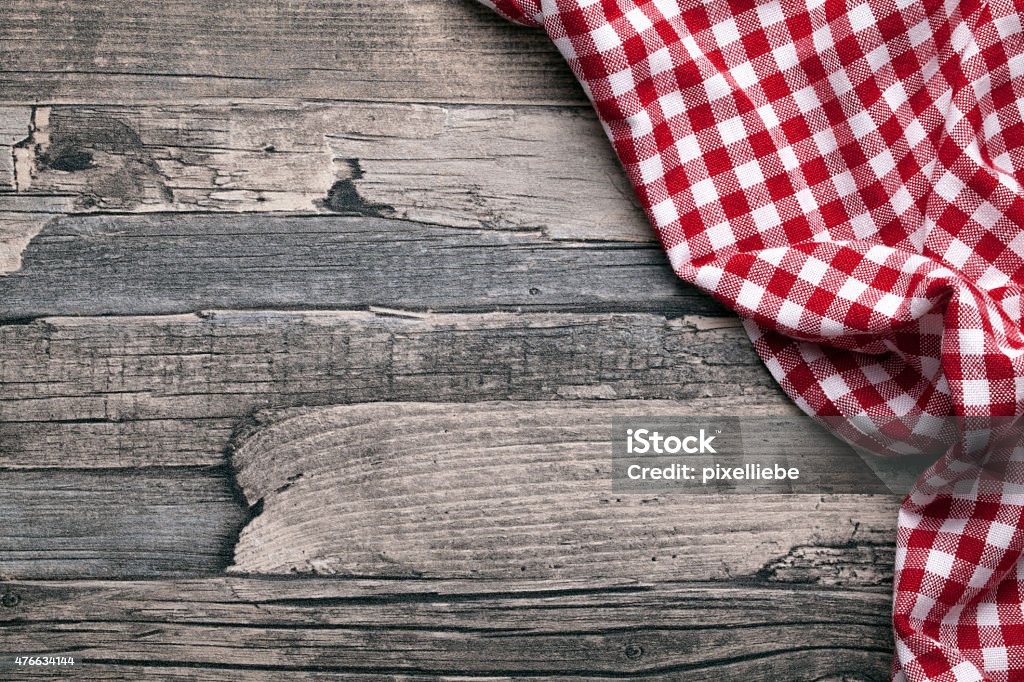 checkered fabric red Table Stock Photo