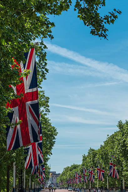 istock Union Jack flags line The Mall to Buckingham Palace 476634820