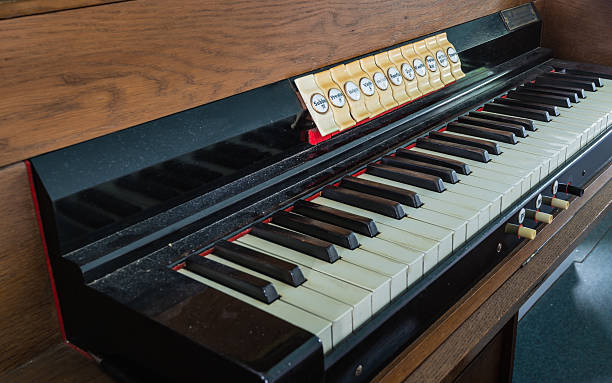 istock Old and dusty organ keyboard from close 476638084