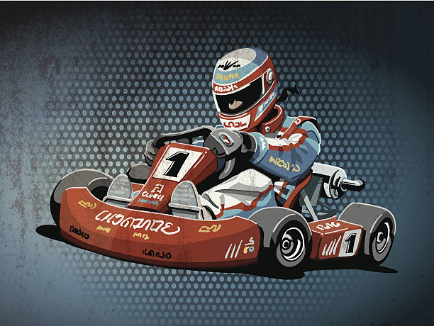 go-kart состязание гранж цвет - sport go cart go carting sports race stock illustrations