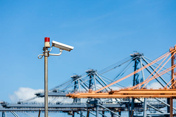 istock CCTV cameras with warning lights on steel pole 476642730