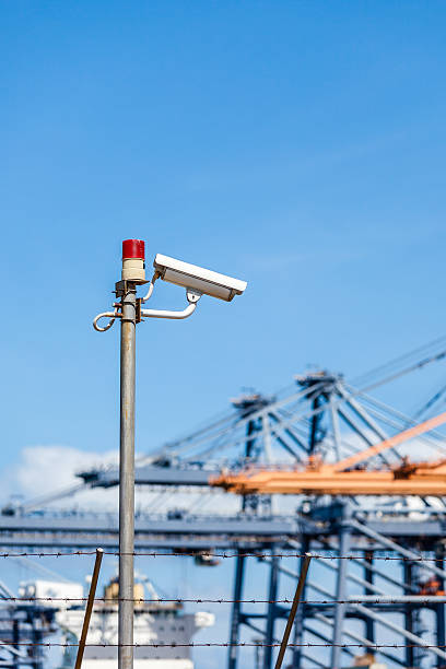 istock CCTV cameras with warning lights on steel pole 476642734