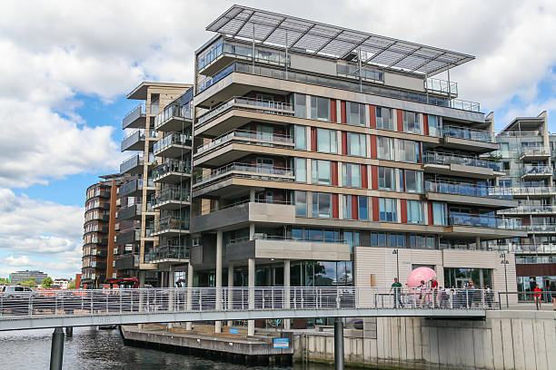 Modern buildings, Aker Brygge district, in Oslo, Norway
