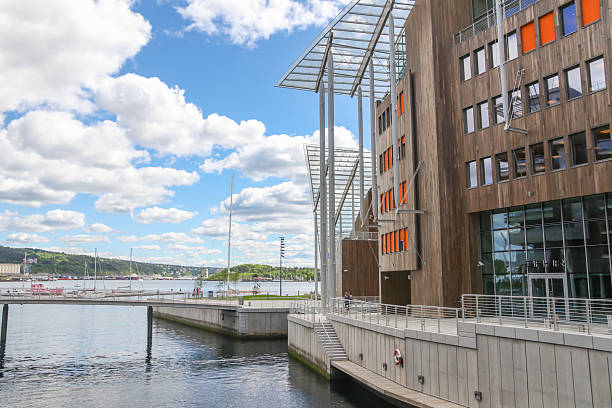 Modern buildings, Aker Brygge district, in Oslo, Norway