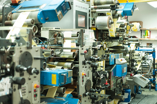Label Offset Machine Printing Labels On Offset Machine Stock Photo - Download Image Now ...
