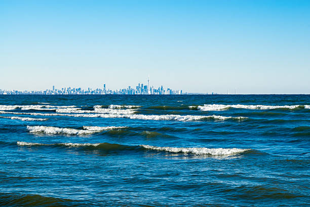 istock Waves breaking on lake with Toronto skyline in distance 476650052