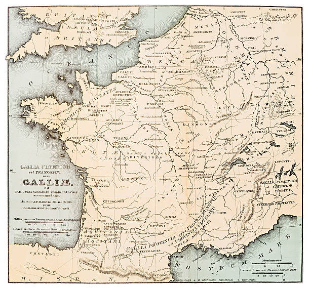 mapa galia 1818 - 1818 stock illustrations