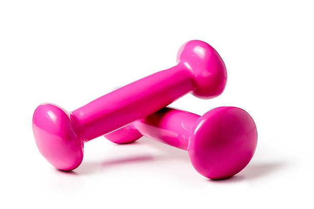 istock pair of light weight dumbbells on a white background 476652808