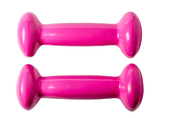istock Two pink color dumbbells isolated closeup 476652812