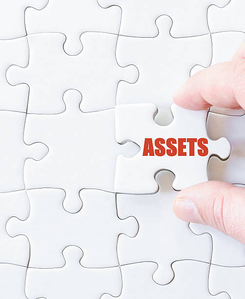 istock Last puzzle piece with word  ASSETS 476653154