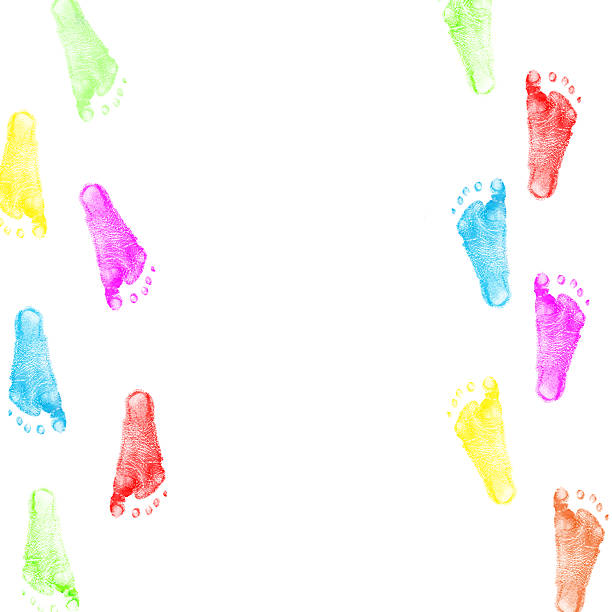 child foots prints colorful