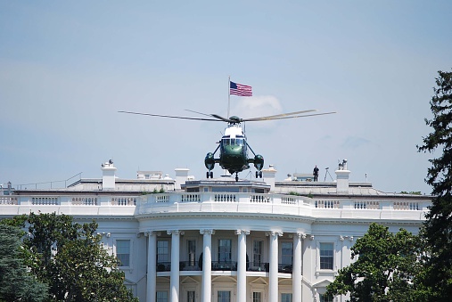Helicopter leaving the White house