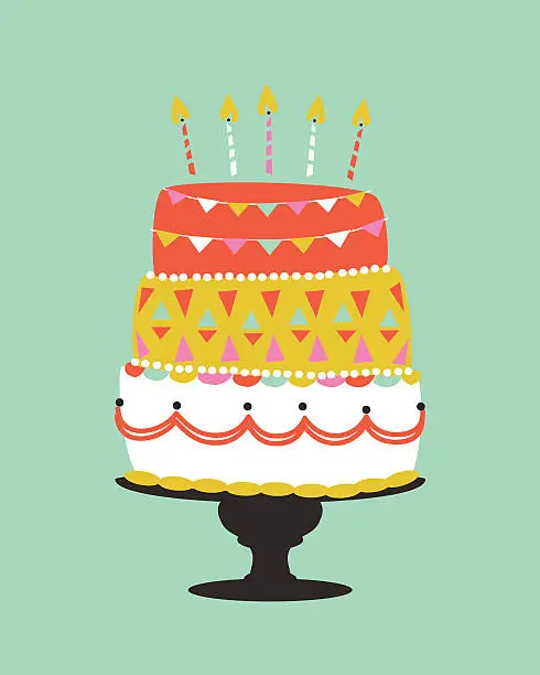 Vector illustration of Birthday Cake