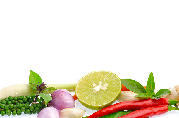 istock Fresh herbs and spices isolated on white background 476670388