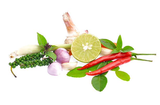 istock Fresh herbs and spices isolated on white background 476670408