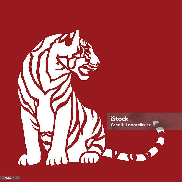 Sitting Tiger Stock Illustration - Download Image Now - Tiger, In Silhouette, Shape