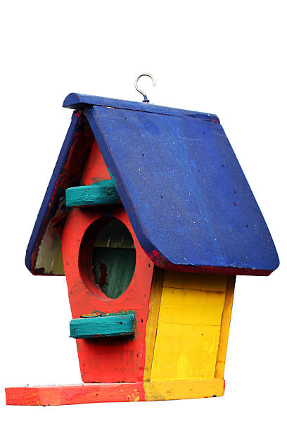 istock colorful bird house isolated on white background. 476671770