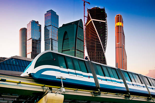istock Skyscrapers and monorail train 476671881