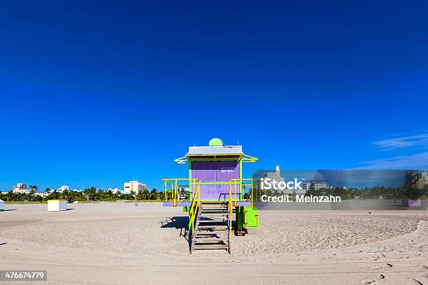 Nadadorsalvador Cabine Vazia Beach Em Miami Florida - Fotografias de stock e mais imagens de Agente de segurança