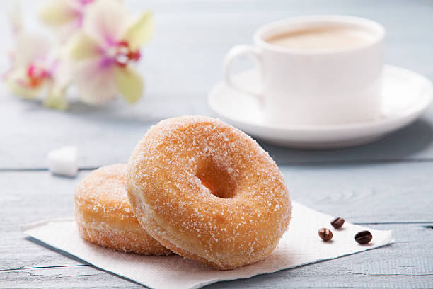 istock Fresh donut served with a cup of coffee 476678442