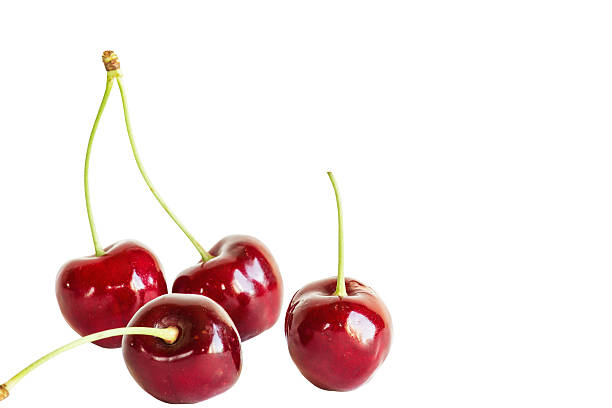 istock Four berries of cherry on a white background 476678720