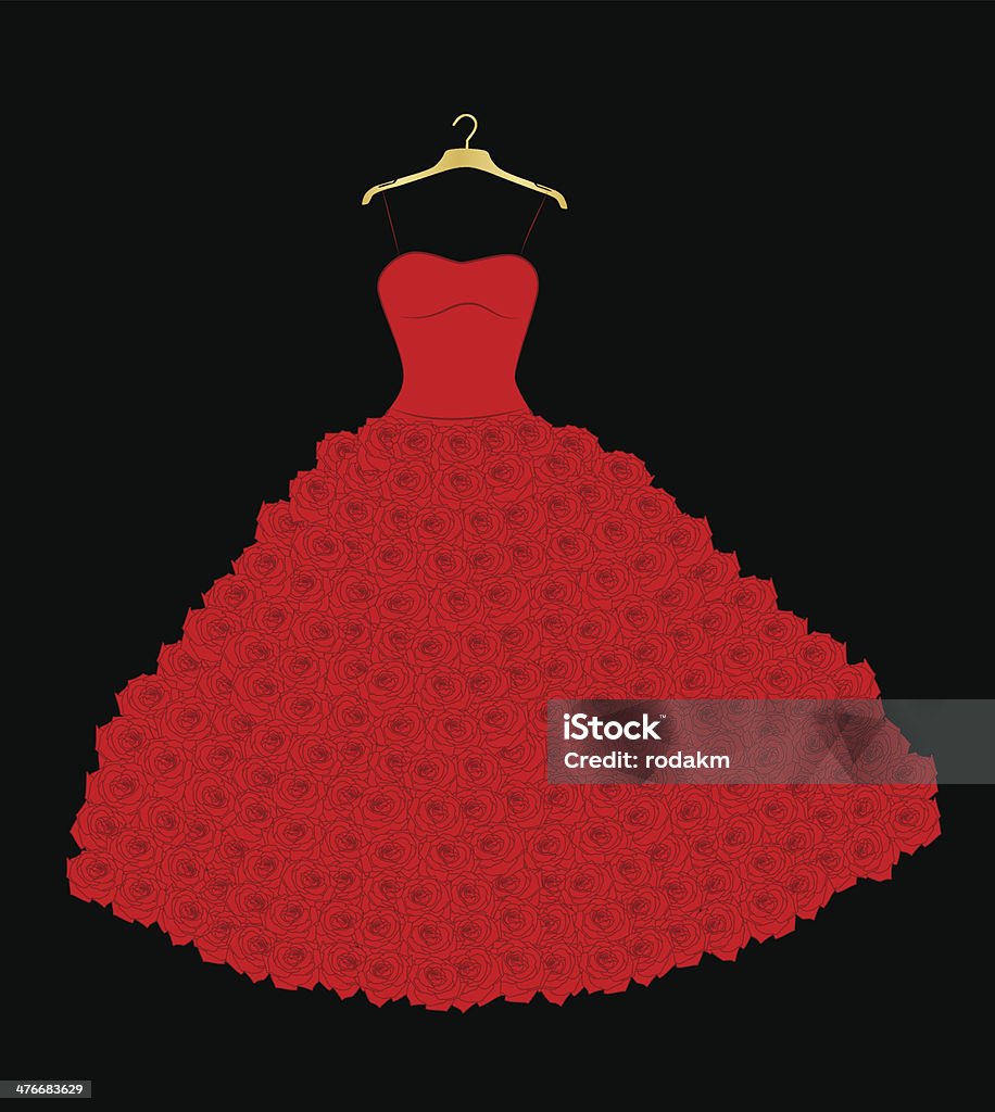 Robe de mariée - clipart vectoriel de Fond noir libre de droits