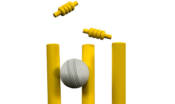 istock Cricket Ball Hitting Wickets Night 476684213