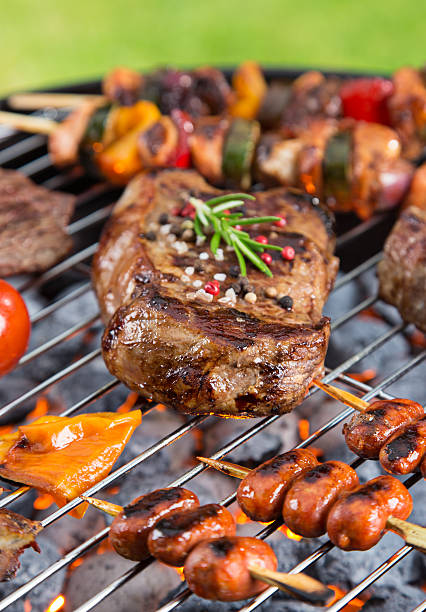 istock Delicious meats on garden grill 476684832