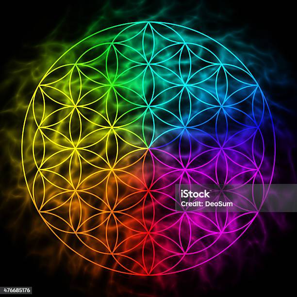 Flower Of Life Symbol Of Sacred Geometry Stock Photo - Download Image Now - Chakra, Flower, Solid