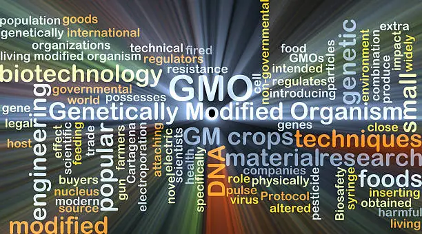Photo of Genetically modified organism GMO background concept glowing