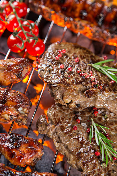 istock Delicious meats on garden grill 476685698