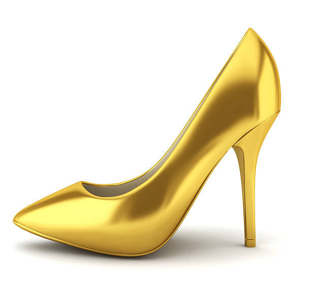 istock High heel golden shoe 476687143