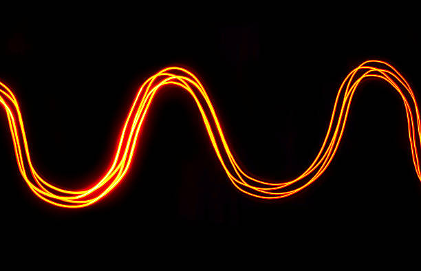 istock Red wave of light with black background 476688228