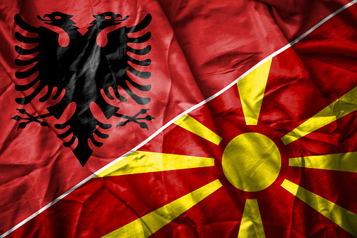 Albanian and Macedonian flag