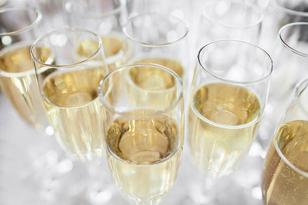 glasses with champagne stock photo