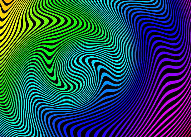 Dizzing swirls vivid rainbow abstract design Mesmerizing bright background, dizzying stock illustrations