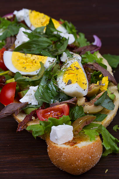 istock Greek Steak Salad on Bread with Eggs and Feta 476703164