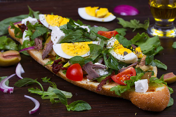 istock Greek Steak Salad on Bread with Eggs and Feta 476703168