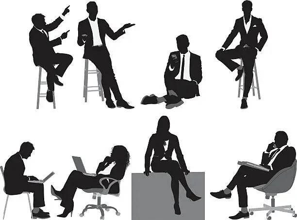 Vector illustration of Business people sitting