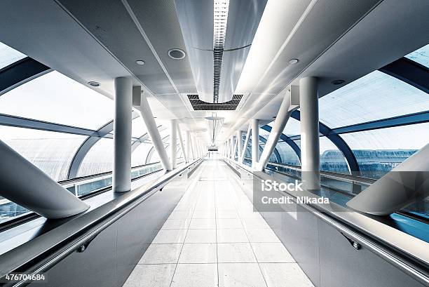 Glass Skywalk Stock Photo - Download Image Now - Airport, Dubai, Facade