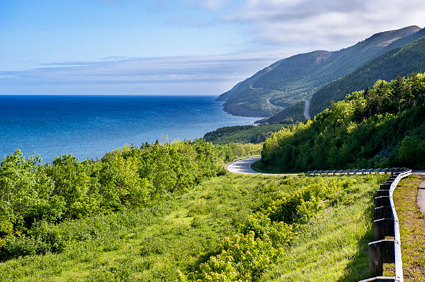 Coastal Highway Cape Breton Highlands National Park of Canada cabot trail stock pictures, royalty-free photos & images