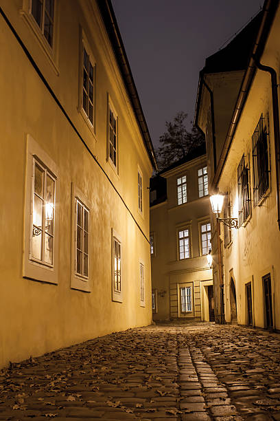 istock Old street in night in Prague 476710062