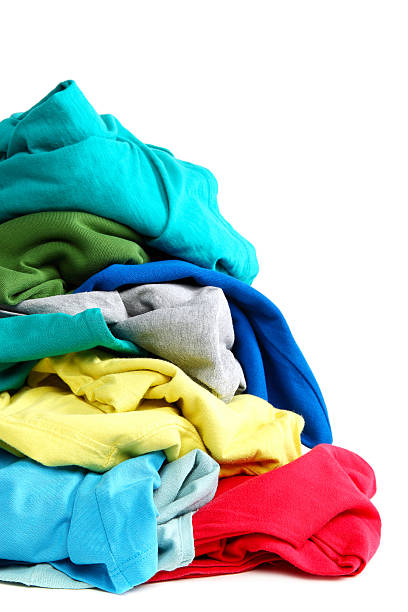 istock Pile of clothes washing on white background. 476720220