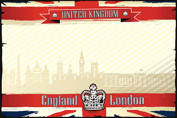 영국 런던 시내 & 수평계 그런지 배경기술 - british flag backgrounds england english flag stock illustrations