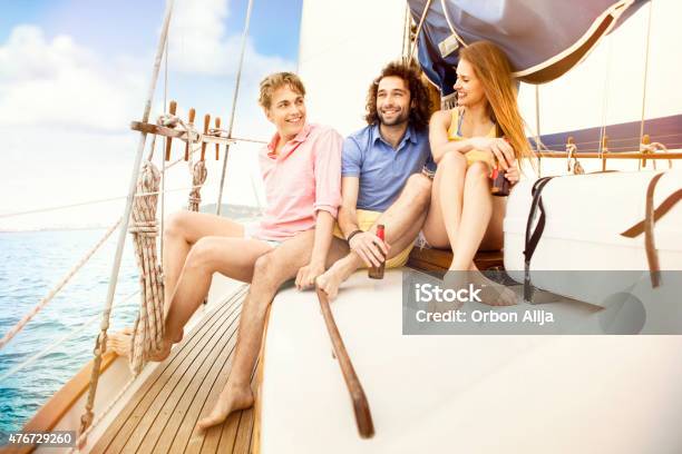 Friends In A Boat Stock Photo - Download Image Now - Beer - Alcohol, Nautical Vessel, 20-24 Years