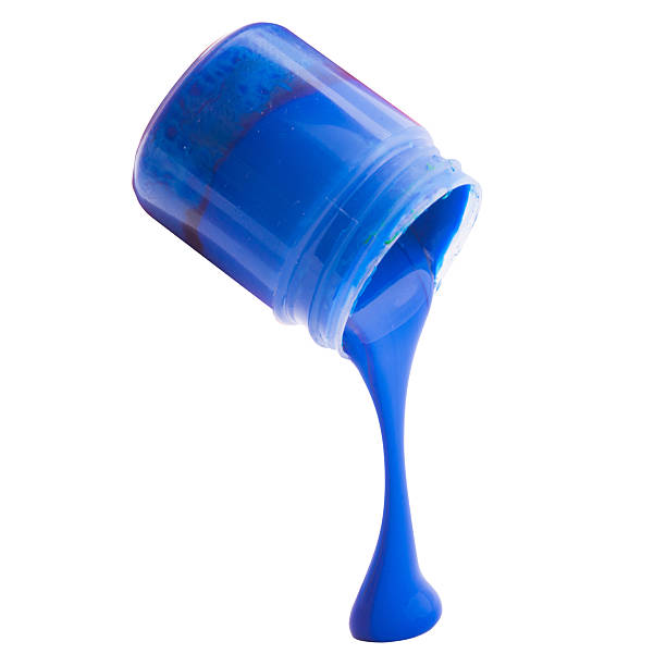 istock Blue paint and a jar isolated on white background. 476731910