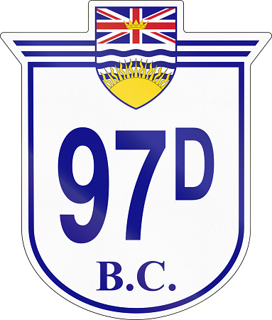 Shield for the British Columbia Highway number 97D.