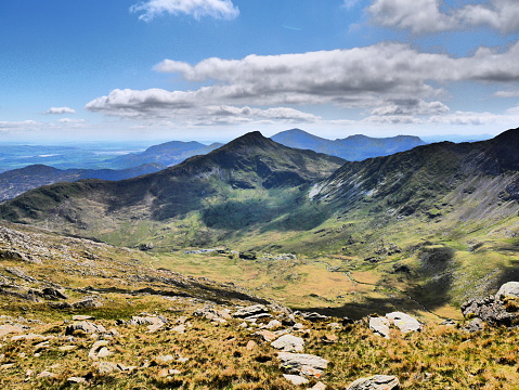 View of Snowdon on the Watkin Trail. 